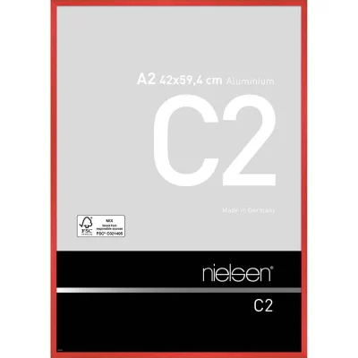 Aluminium lijst C2 42x59,4 cm (A2) | tornadorood | normaal glas (2 mm)