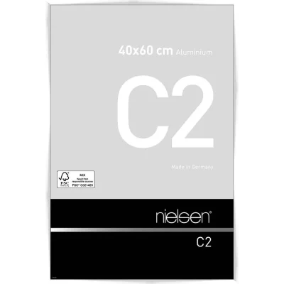 Alurahmen C2 40x60 cm | Weiß glanz | Normalglas (2 mm)