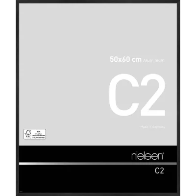 Alurahmen C2 50x60 cm | Struktur Schwarz matt | Normalglas (2 mm)