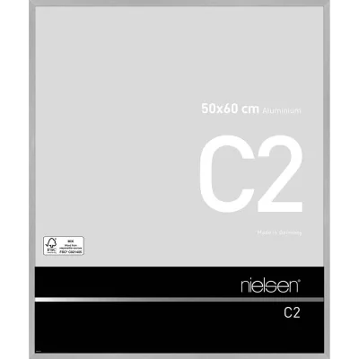 Alurahmen C2 50x60 cm | Struktur Silber matt | Normalglas (2 mm)