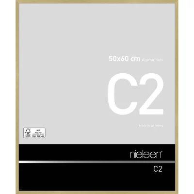 Alurahmen C2 50x60 cm | Struktur Gold matt | Normalglas (2 mm)