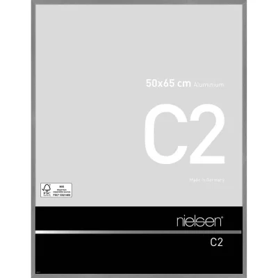 Alurahmen C2 50x65 cm | Struktur Grau matt | Normalglas (2 mm)