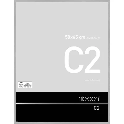 Alurahmen C2 50x65 cm | Struktur Silber matt | Normalglas (2 mm)