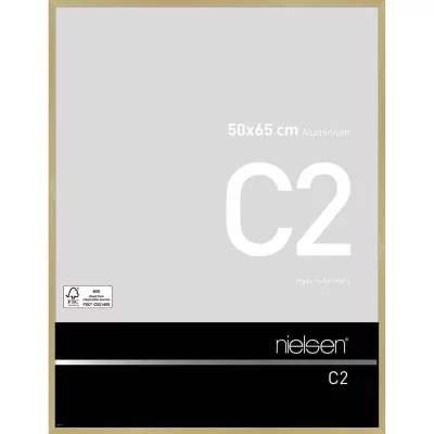 Alurahmen C2 50x65 cm | Struktur Gold matt | Normalglas (2 mm)