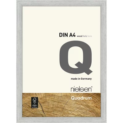 Holzrahmen Quadrum 21x29,7 cm (A4) | Silber | Normalglas (2 mm)