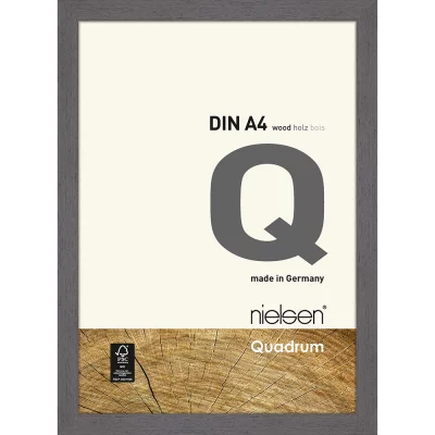Holzrahmen Quadrum 21x29,7 cm (A4) | Grau | Normalglas (2 mm)