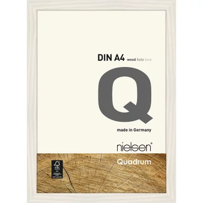 Holzrahmen Quadrum 21x29,7 cm (A4) | Weiß deckend | Normalglas (2 mm)
