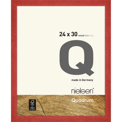 Houten lijst Quadrum 24x30 cm | rood | normaal glas (2 mm)
