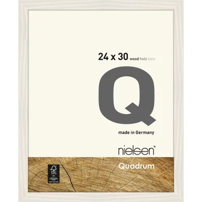 Houten lijst Quadrum 24x30 cm | wit, dekkend | normaal glas (2 mm)