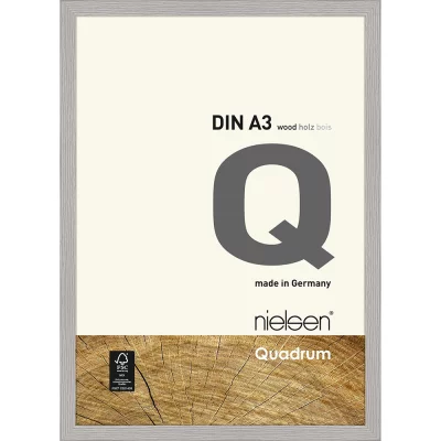 Houten kader Quadrum 29,7x42 cm (A3) | cementgrijs | normaal glas (2 mm)
