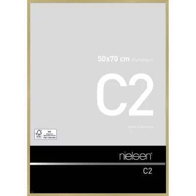 Alurahmen C2 50x70 cm | Struktur Gold matt | Normalglas (2 mm)