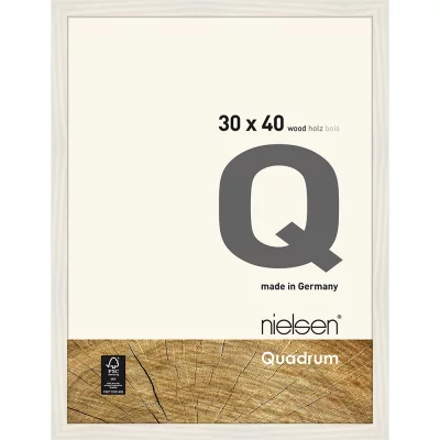 Houten kader Quadrum 30x40 cm | wit, dekkend | normaal glas (2 mm)