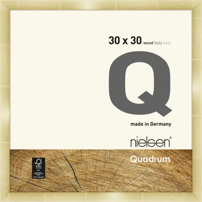 Houten lijst Quadrum 30x30 cm | goud | normaal glas (2 mm)