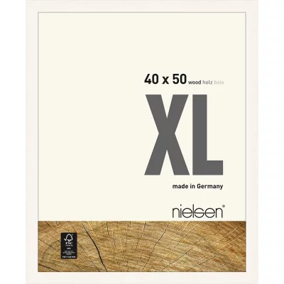 Houten kader Quadrum XL 40x50 cm | wit, dekkend | normaal glas (2 mm)