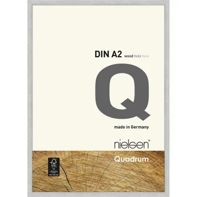 Houten kader Quadrum 42x59,4 cm (A2) | zilver | normaal glas (2 mm)