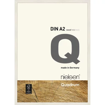 Houten kader Quadrum 42x59,4 cm (A2) | wit, dekkend | normaal glas (2 mm)
