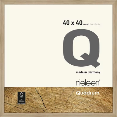 Rama drewniana Quadrum 40x40 cm | dąb naturalny | szkło standardowe (2 mm)