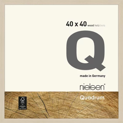 Rama drewniana Quadrum 40x40 cm | klon | szkło standardowe (2 mm)