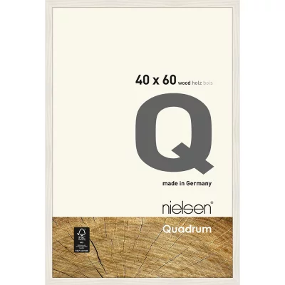 Houten lijst Quadrum 40x60 cm | wit, dekkend | normaal glas (2 mm)