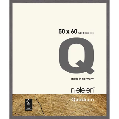 Holzrahmen Quadrum 50x60 cm | Grau | Normalglas (2 mm)