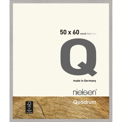 Holzrahmen Quadrum 50x60 cm | Zementgrau | Normalglas (2 mm)