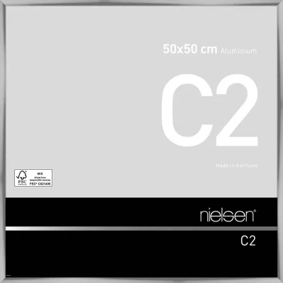 Alurahmen C2 50x50 cm | Silber glanz | Normalglas (2 mm)
