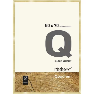 Rama drewniana Quadrum 50x70 cm | złoty | szkło standardowe (2 mm)