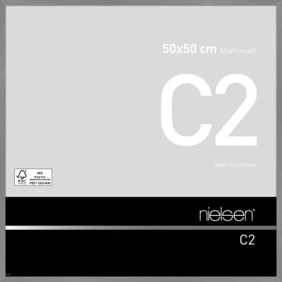 Alurahmen C2 50x50 cm | Struktur Grau matt | Normalglas (2 mm)