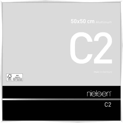 Alurahmen C2 50x50 cm | Weiß glanz | Normalglas (2 mm)