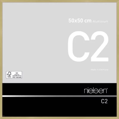 Alurahmen C2 50x50 cm | Struktur Gold matt | Normalglas (2 mm)
