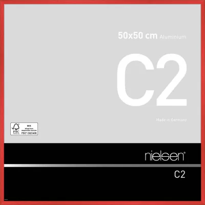 Alurahmen C2 50x50 cm | Tornado Rot | Normalglas (2 mm)