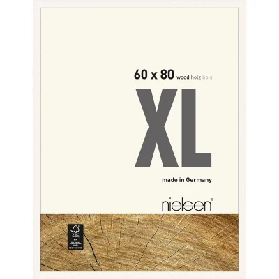 Cornice in legno Quadrum XL 60x80 cm | bianco coprente | Vetro standard (2 mm)