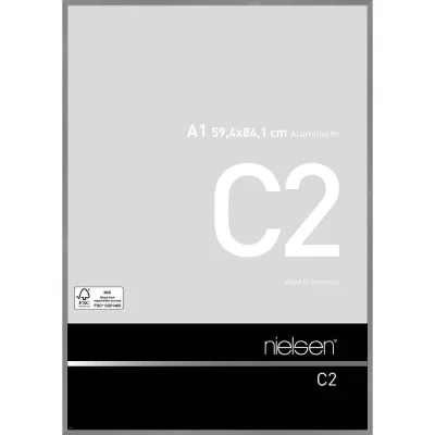 Alurahmen C2 59,4x84,1 cm (A1) | Struktur Grau matt | Normalglas (2 mm)
