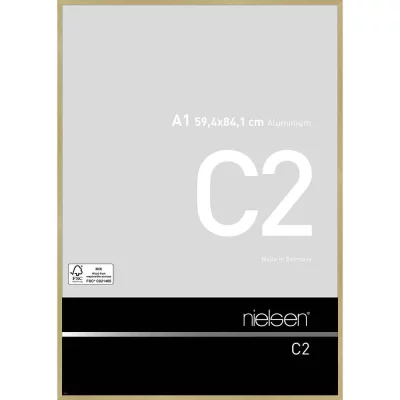 Alurahmen C2 59,4x84,1 cm (A1) | Struktur Gold matt | Normalglas (2 mm)