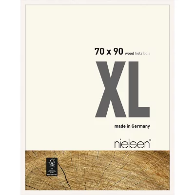 Rama drewniana Quadrum XL 70x90 cm | białe pokrycie | szkło standardowe (2 mm)