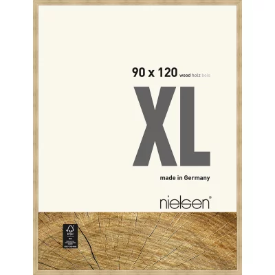 Rama drewniana Quadrum XL 90x120 cm | dąb naturalny | szkło standardowe (2 mm)