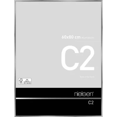 Alurahmen C2 60x80 cm | Silber glanz | Normalglas (2 mm)