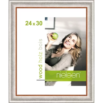 Holzrahmen Derby 24x30 cm | Silber | Normalglas (2 mm)