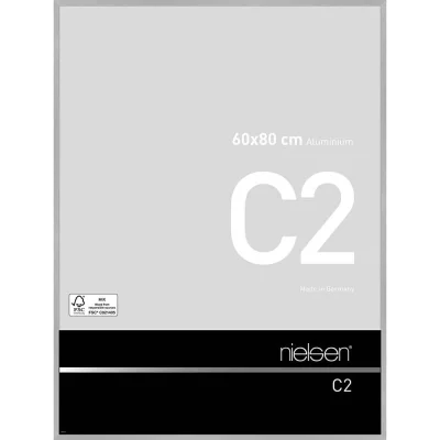 Alurahmen C2 60x80 cm | Struktur Silber matt | Normalglas (2 mm)