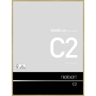 Alurahmen C2 60x80 cm | Struktur Gold matt | Normalglas (2 mm)