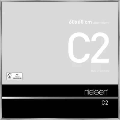 Alurahmen C2 60x60 cm | Silber glanz | Normalglas (2 mm)