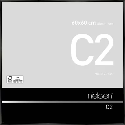Alurahmen C2 60x60 cm | Eloxal Schwarz glanz | Normalglas (2 mm)