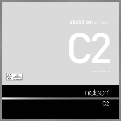 Alurahmen C2 60x60 cm | Struktur Grau matt | Normalglas (2 mm)
