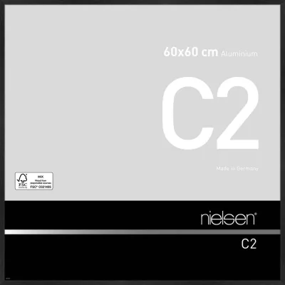 Alurahmen C2 60x60 cm | Struktur Schwarz matt | Normalglas (2 mm)