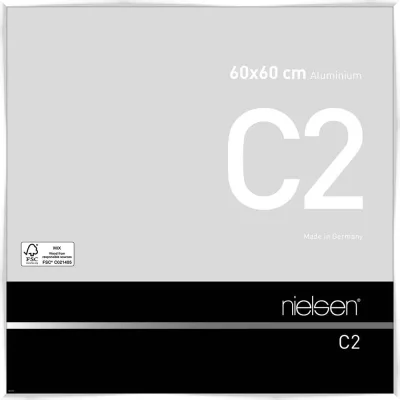Alurahmen C2 60x60 cm | Weiß glanz | Normalglas (2 mm)