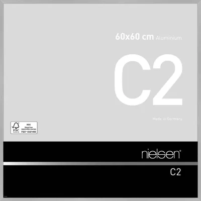 Alurahmen C2 60x60 cm | Struktur Silber matt | Normalglas (2 mm)
