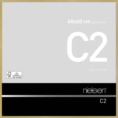 Alurahmen C2 60x60 cm | Struktur Gold matt | Normalglas (2 mm)