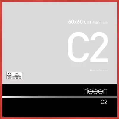Alurahmen C2 60x60 cm | Tornado Rot | Normalglas (2 mm)
