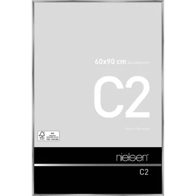 Alurahmen C2 60x90 cm | Silber glanz | Normalglas (2 mm)