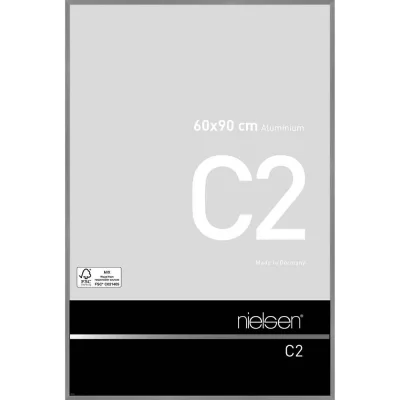Alurahmen C2 60x90 cm | Struktur Grau matt | Normalglas (2 mm)